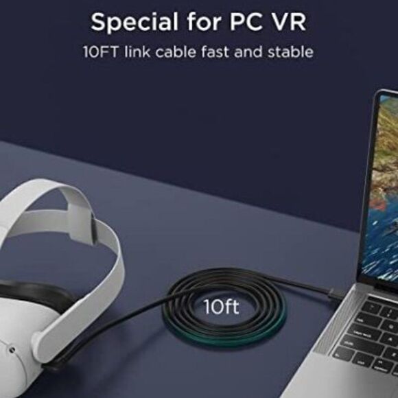 20ft Link Cable for Oculus Quest 2 VR Type C-A PC Gaming & Charging Cord Charger - Picture 2 of 9